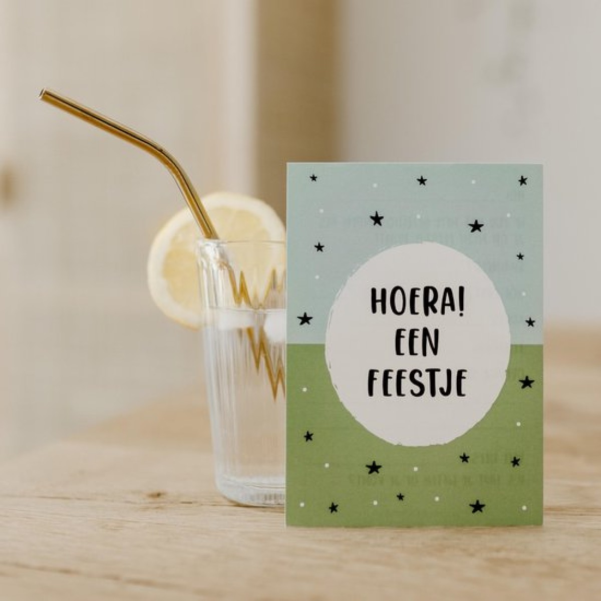 10x hippe uitnodiging kinderfeestje: Hoera een Feestje