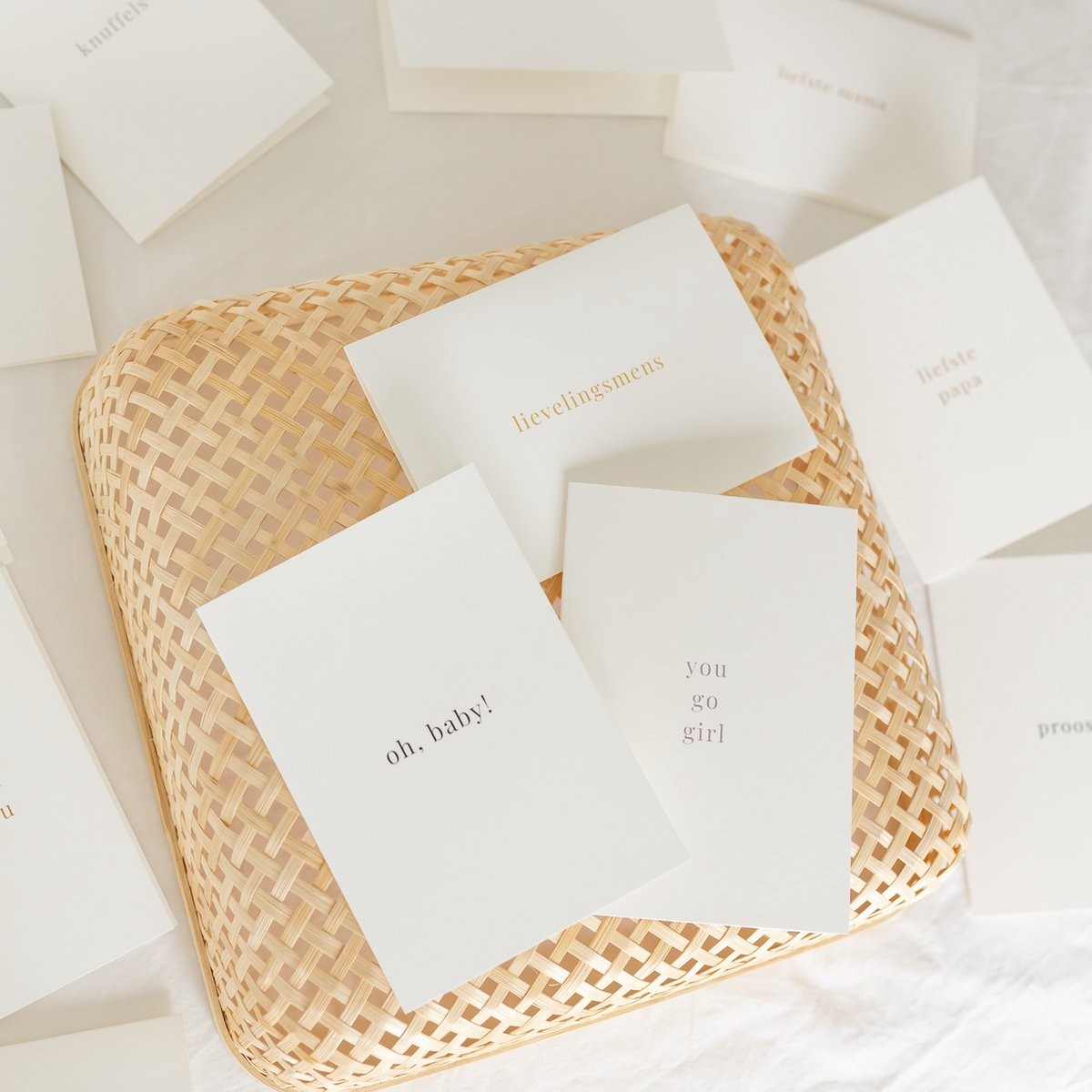 12x hippe minimalistische kaartjes