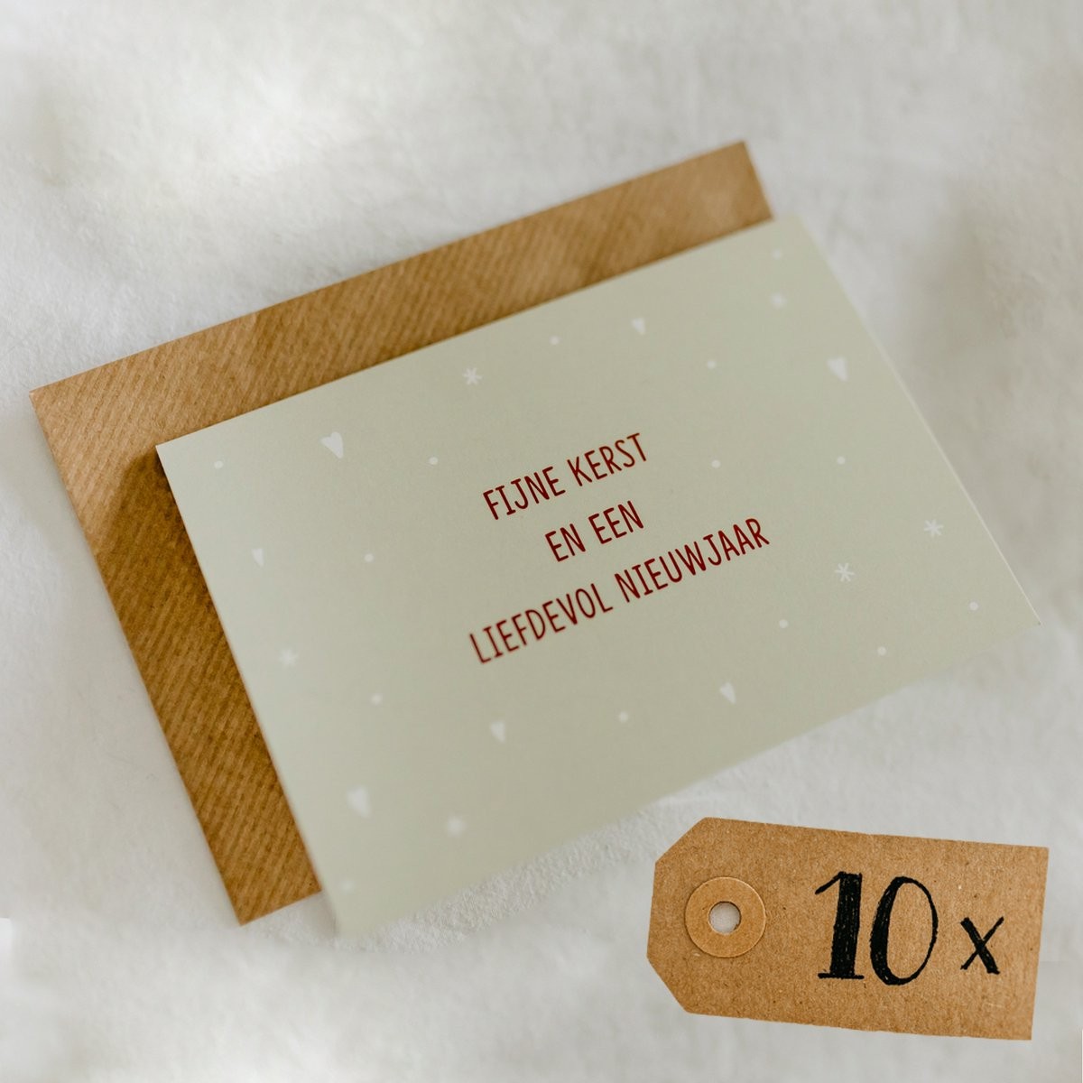 10x "Fijne kerst en een liefdevol nieuwjaar"