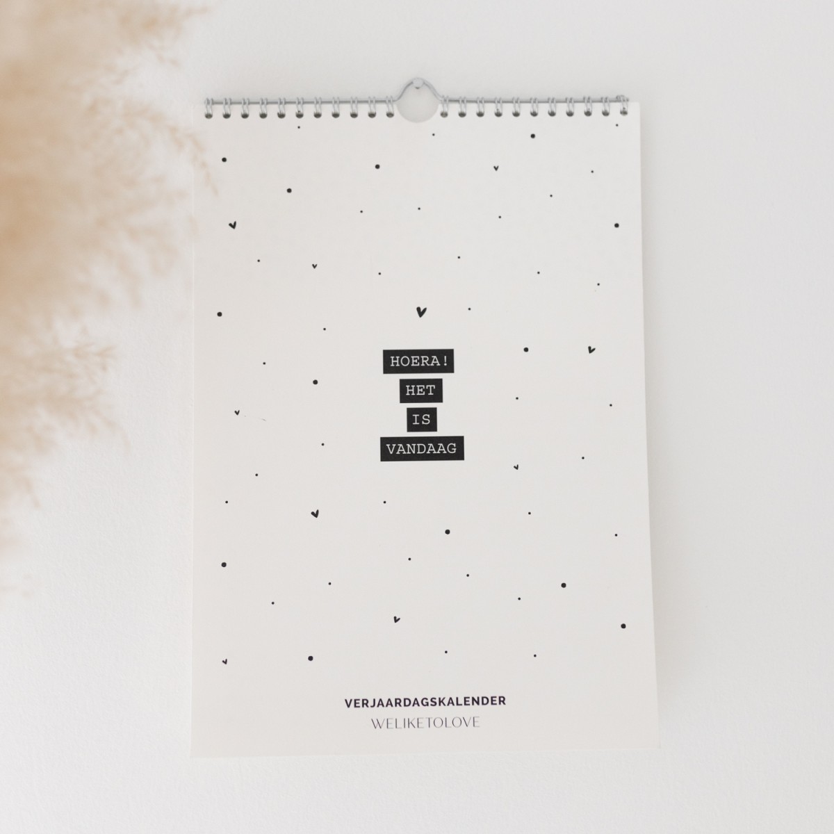 Hippe verjaardagskalender A4 zwart-wit