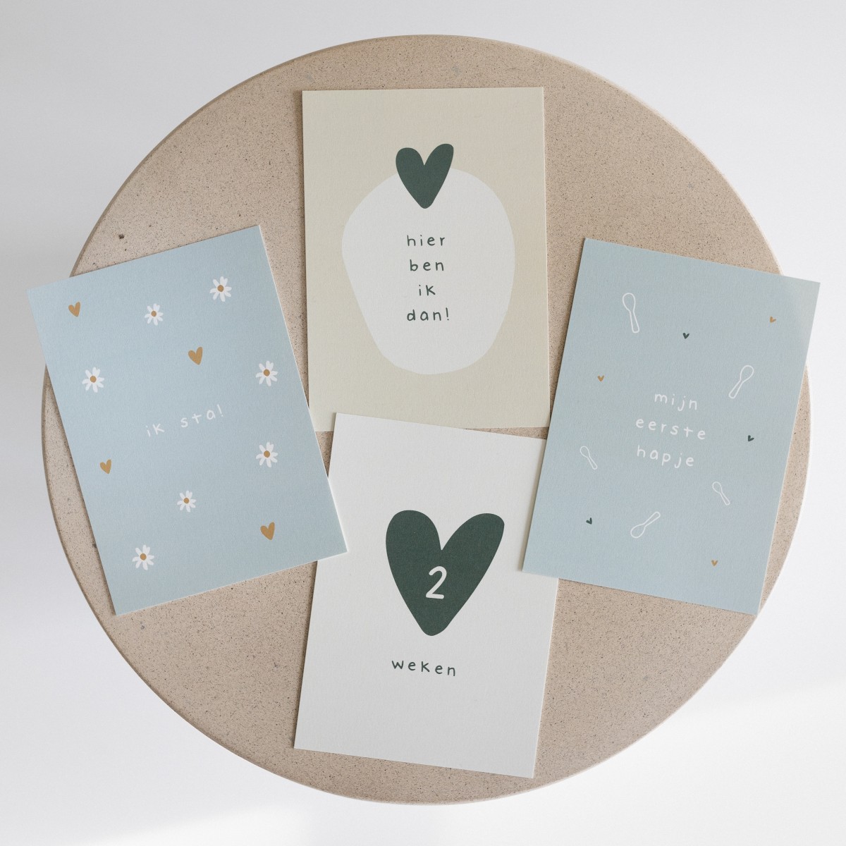 20x hippe baby mijlpaalkaartjes jongens (A6 formaat)