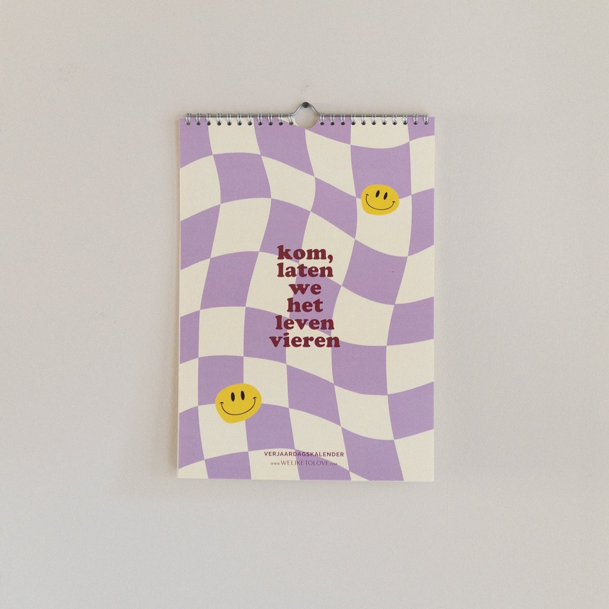 Hippe verjaardagskalender A4